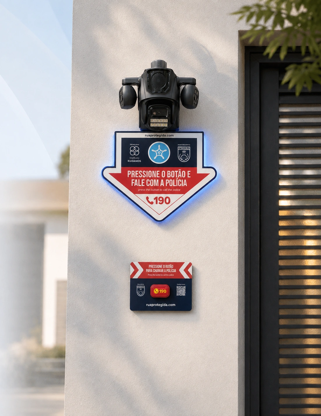Totem Compacto instalado em parede residencial